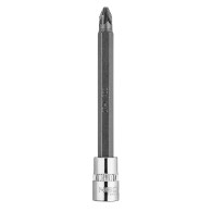 Końcówka wkrętakowa PZ2 na nasadce 1/4', długa, 87 mm