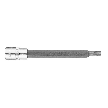 Spetsen TORX TX27 på en 1/4-tums fäste, lång, 87 mm.