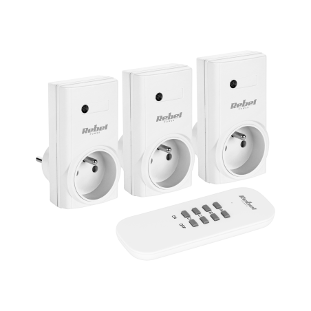 Nätverksuttag Rebel styrd av fjärrkontroll (1+3)