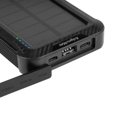 Solcellsladdare PowerBank Kruger&Matz 10000mAh Li-ion med 3 olika ändar | HandlaSmidigt.se