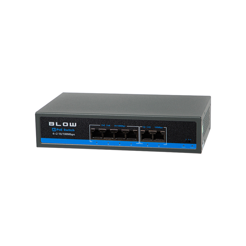77-935- Switch poe do kamer blow 4poe 100mbs 75w bl-sw6-4p 77-935- Switch poe do kamer blow 4poe 100mbs 75w bl-sw6-4p