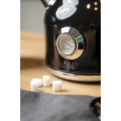 AD 1346 svart metallvattenkokare med termometer 1,7 liter strix