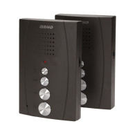En enfamiljshemlarm med intercom, handsfree, svart ELUVIO INTERCOM.