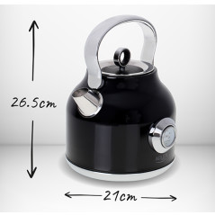 AD 1346 svart metallvattenkokare med termometer 1,7 liter strix