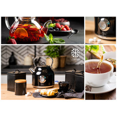 AD 1346 svart metallvattenkokare med termometer 1,7 liter strix