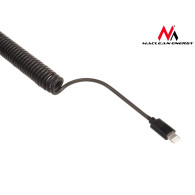 MCE76 37545 Ładowarka samochodowa 2xUSB, 5.2A, lightning spiralny 1.8m 