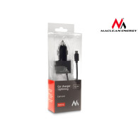 MCE76 37545 Ładowarka samochodowa 2xUSB, 5.2A, lightning spiralny 1.8m 