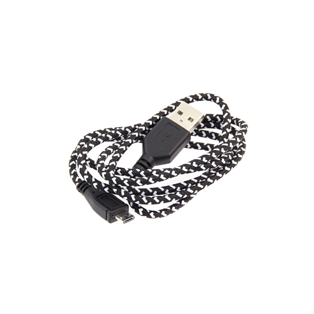 KK21C Kabel micro USB 1m czarny oplot