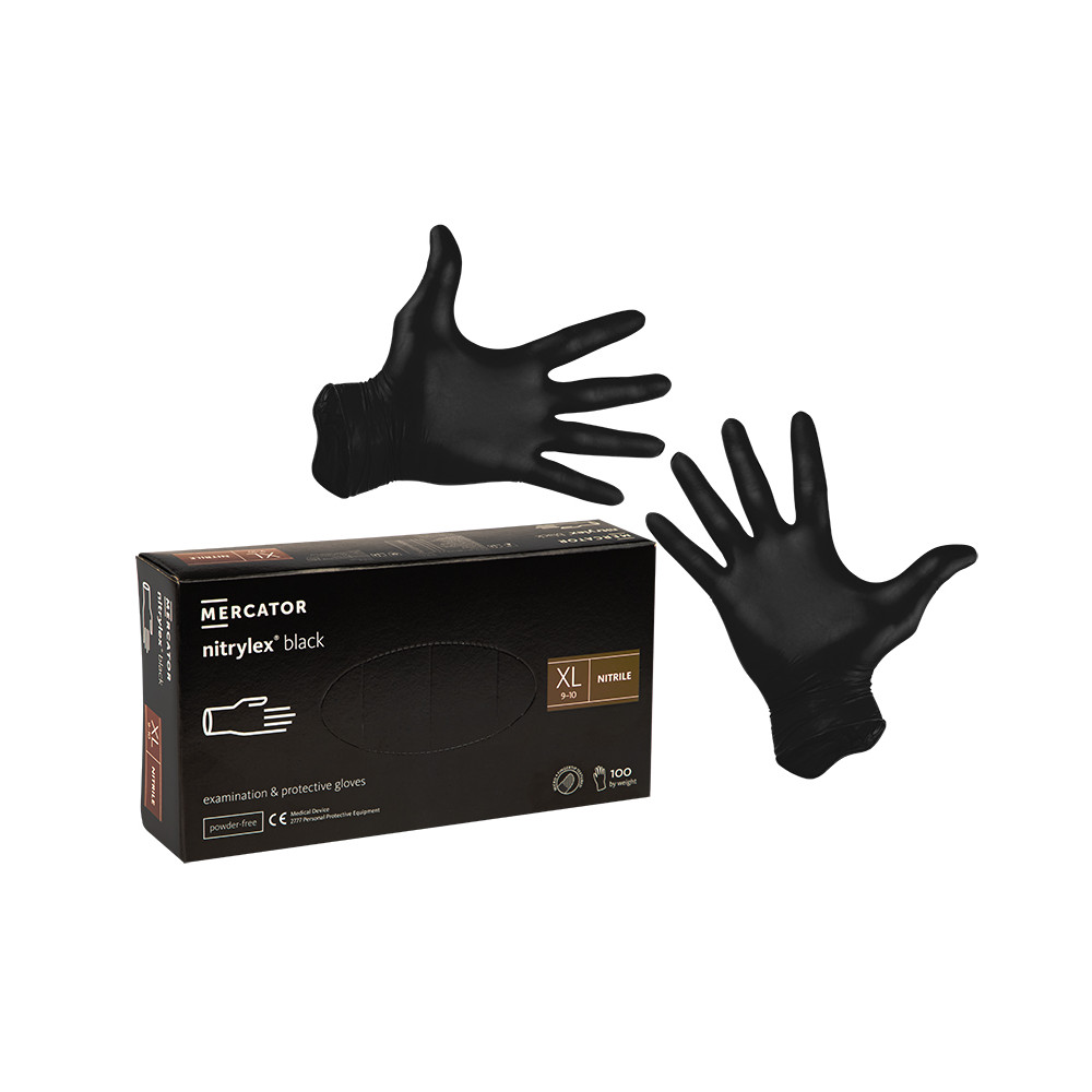 9395 - Svarta nitrilhandskar XL 100 stycken