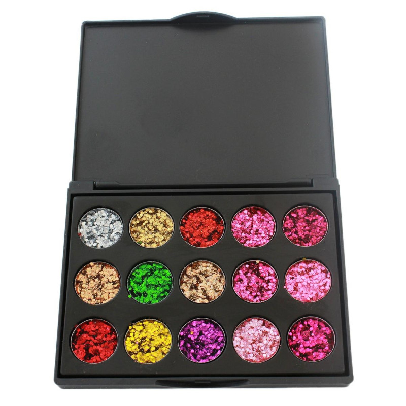 AG861 Ögonskuggspalett 15 färger med glitter