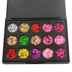 AG861 Ögonskuggspalett 15 färger med glitter