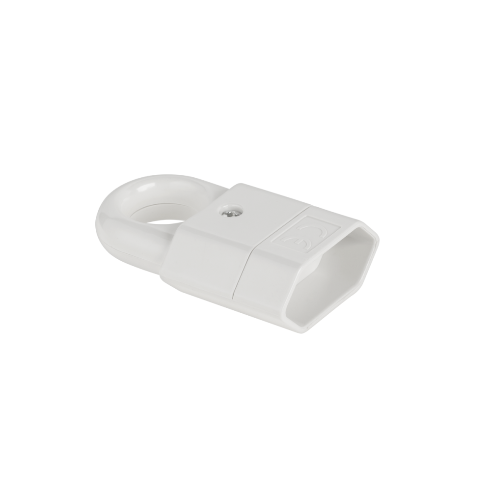 Platt uttag med vit hållare GP2C Platt uttag med vit hållare GP2C