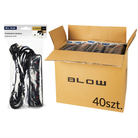 98-563- Nätdelar förlängare pr-470p 4-uttag med jordning 1,5m svart 3x1,5mm förpackning