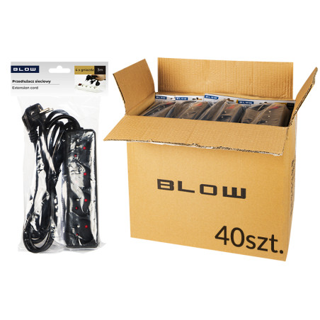 98-564- Förlängningssladd pr-470p 4-uttag med jordning 3m svart 3x1,5mm förpackning