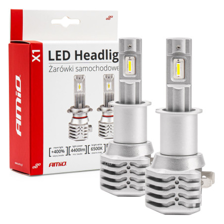 Bil LED-lampor serie x1 h3 6500k canbus amio-02964
