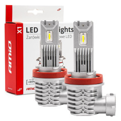 Bil-LED-lampor serie x1 h8 h9 h11 6500k Canbus amio-02967