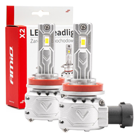Bil LED-lampor serie x2 h8 h9 h11 h16 6500k canbus amio-02974
