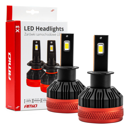 Bil LED-lampor serie x3 h3 6500k canbus amio-02978