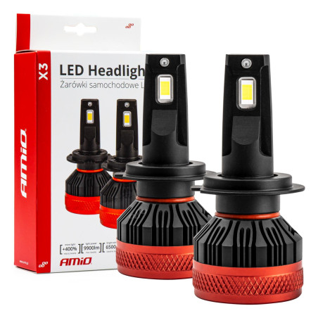 Bil LED-lampor serie x3 h7 h18 6500k canbus amio-02980