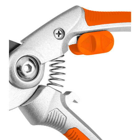 Beskärningssax 210 mm, klippkapacitet upp till 20 mm, aluminium, handtag med TPR-gummibeläggning