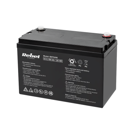 Gelbatteri VRLA AGM 12V 100Ah Rebel | HandlaSmidigt.se
