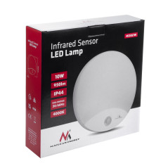 LED-lampa med rörelsesensor från Maclean, infraröd, vit färg, 10W, IP44, naturligt vitt ljus (4000K), 900lm, MCE357 W. |…