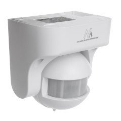 Rörelsesensor PIR Maclean, infraröd, IP44, vit, räckvidd 12m, max belastning 800/1200W, MCE358 W