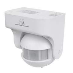 Rörelsesensor PIR Maclean, infraröd, IP44, vit, räckvidd 12m, max belastning 800/1200W, MCE358 W | HandlaSmidigt.se