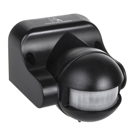 Rörelsedetektorn PIR Maclean, infraröd, IP44, svart, räckvidd 12m, max belastning 800/1200W, MCE358 B | HandlaSmidigt.se