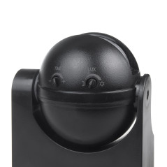 Rörelsedetektorn PIR Maclean, infraröd, IP44, svart, räckvidd 12m, max belastning 800/1200W, MCE358 B | HandlaSmidigt.se
