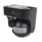 Rörelsedetektorn PIR Maclean, infraröd, IP44, svart, räckvidd 12m, max belastning 800/1200W, MCE358 B