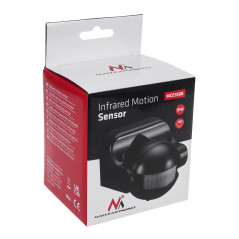 Rörelsedetektorn PIR Maclean, infraröd, IP44, svart, räckvidd 12m, max belastning 800/1200W, MCE358 B | HandlaSmidigt.se