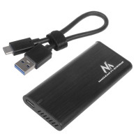 Hårddiskfodral Maclean, SSD M.2, NVMe (PCIe), NGFF (SATA), USB 3.1, storlekar 2230/2240/2260/2280, aluminiumfodral, MCE443