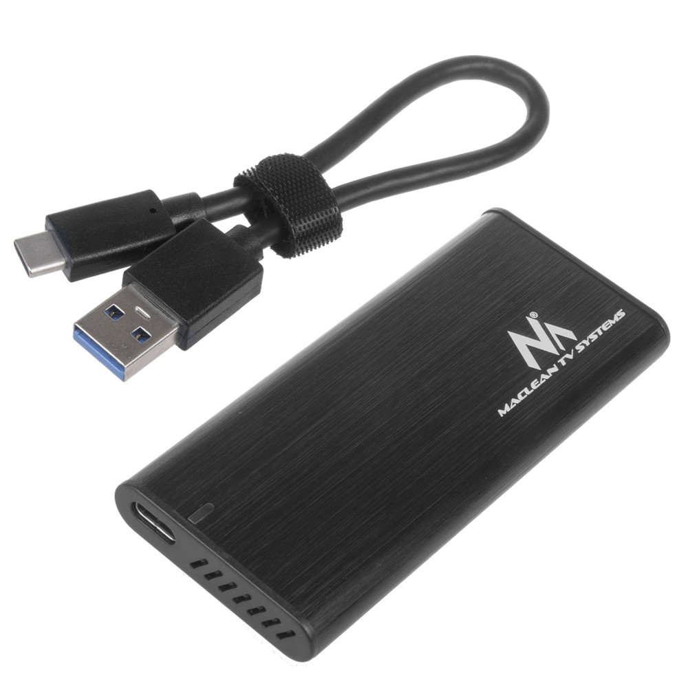 Hårddiskfodral Maclean, SSD M.2, NVMe (PCIe), NGFF (SATA), USB 3.1, storlekar 2230/2240/2260/2280, aluminiumfodral, MCE443 Hårddiskfodral Maclean, SSD M.2, NVMe (PCIe), NGFF (SATA), USB 3.1, storlekar 2230/2240/2260/2280, aluminiumfodral, MCE443