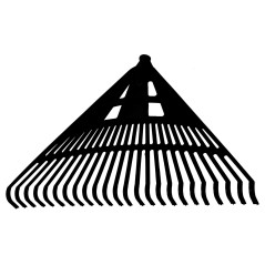 12259 Plastiska lövkrattor med 24 tänder, obundna, kanadensisk typ, 61 cm svarta.