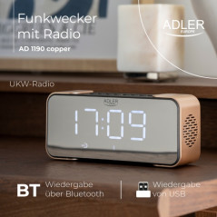 AD 1190 koppar Trådlös radioklocka