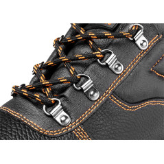 Läderstövlar S1 SRC, stålhätta, storlek 40