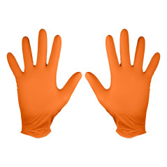 Nitrilhandskar, orange, 50 stycken, storlek M