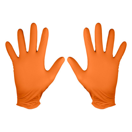 Nitrilhandskar, orange, 50 stycken, storlek M