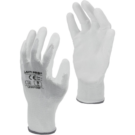 L230107W Handskar med polyuretanbeläggning [L230107P], 12 par, '7', CE, LahtiPro