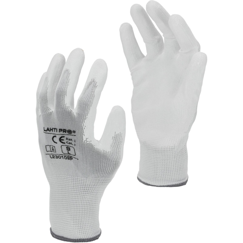 L230110W Rękawice powlekane poliuretanem [L230110P] ,12 par, '10', CE, LahtiPro