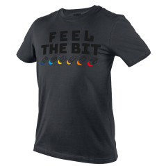 T-shirt med tryck, FEEL THE BIT, storlek L