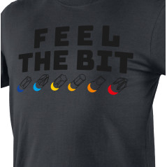 T-shirt med tryck, FEEL THE BIT, storlek L