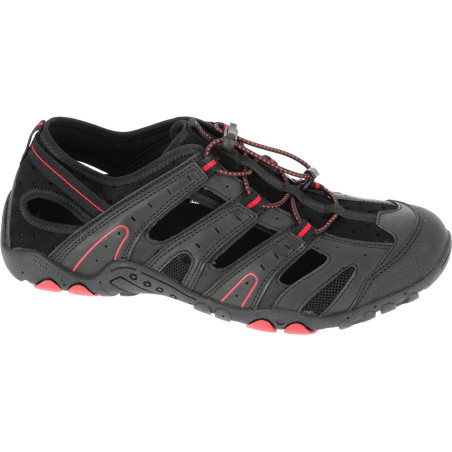 Trekking sandaler i PU/tyg svart-röd, '45', Lahti