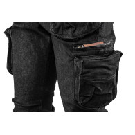 Spodnie robocze 5-kieszeniowe DENIM, czarne, rozmiar XS