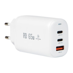 76-013- Nätadapter med dubbla USB-portar och USB-C 65W