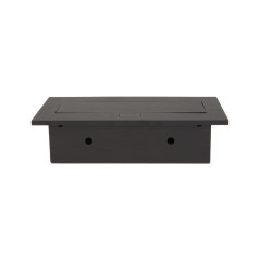 Möbeluttag infällt i bänkskivan med tjock kant, 2x2P+Z, 3 USB-portar, svart