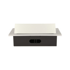 Möbeluttag infällt i bordsskivan med tjock kant, 2x2P+Z, 3 USB-portar, silver