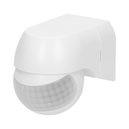 Rörelsesensor 180 grader IP44, 800W, mini, vit