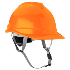 Industrihjälm med hakrem, orange | HandlaSmidigt.se